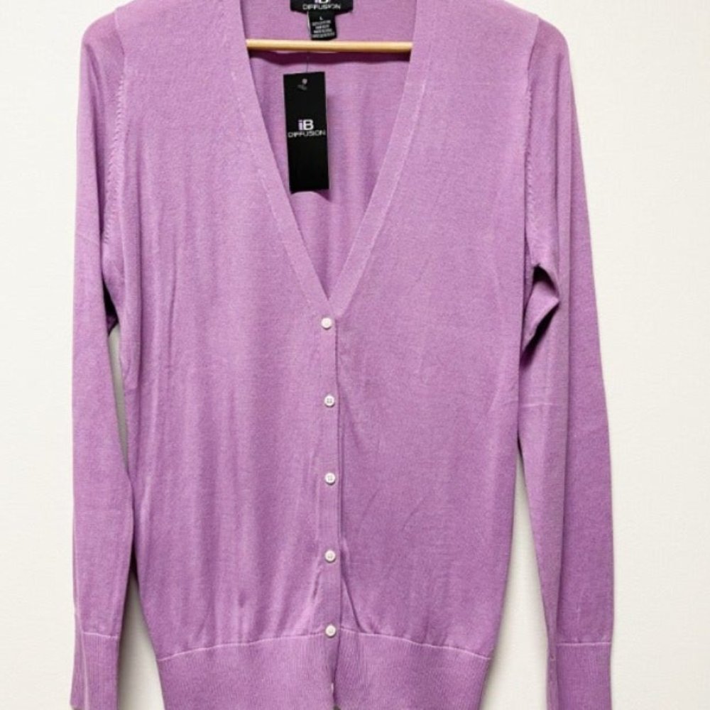 Women’s Lavender Button Down Cardigan